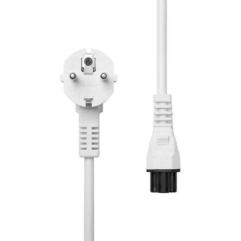 Câble d'alimentation MicroConnect CEE 7/7 - C5, 3 m, blanc, coudé, Schuko, mâle-femelle, PE010830W
