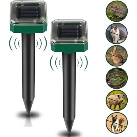 Répulsif solaire à ultrasons pour taupes et campagnols, protection contre les nuisibles, indice de protection IP56 pour le jardin. (1/5)