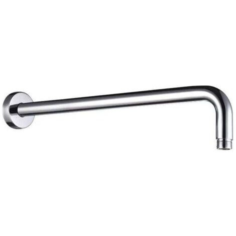 Bras de douche tube rond J en acier inoxydable avec fonction anti-calcaire(40cm)