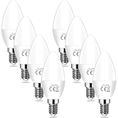 Ampoule LED E14, 5W Équivalent 40W, Blanc Chaud 3000K 400LM, AC 220-240V, Non Dimmable Sans Scintillement, Petit Culot à Vis pour Chambre Salon Cuisine Jardin (1/5)