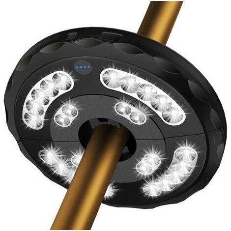 Lampes Pour Parasol, Rechargeable 28 LED Lumière de Parasol, Éclairage Lampe Parasol Patio 3 Modes de Luminosité, Luminaires Extérieure Pour Camping,Terrasse, Jardin, Tente-x (1/5)