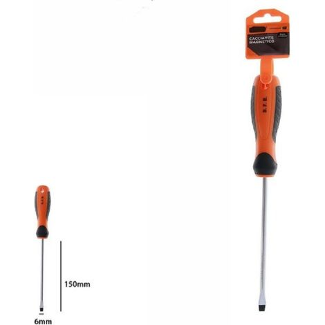 Trade Shop - Destornillador Destornillador Magnético 6x150 Mm Punto De Corte Agarre Ergonómico 07431 -