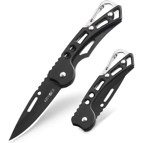 Klappmesser mit Schlüsselring, Mini EDC Messer für Outdoor Camping, Ganzstahl, 4CR14 Stahlklinge (1/5)