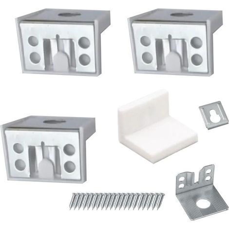Équerres de Fixation Haut de Cuisine 8 PCS Fixations pour Armoires Suspendues 5 x 4.6 x 3.5 cm Accroche-Armoire Réglable Blanc Avec Cache en Fixation Meuble Suspendu Für Kleiderschränke und Schränke