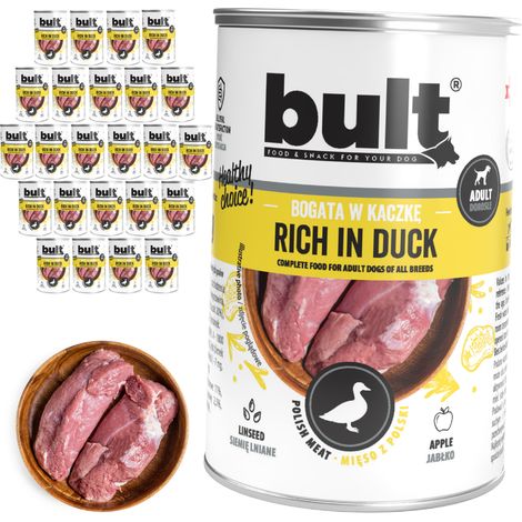 Cibo umido per cani BULT, gusto anatra, lattina da 24x400g (1/2)