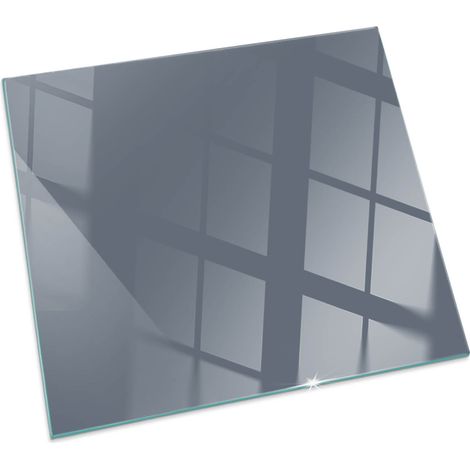 Plaque de protection de sol en verre trempé pour cheminée et poêle à bois pare-feu contre les étincelles Couleur Bleu foncé Carrée 60x60 cm (1/5)