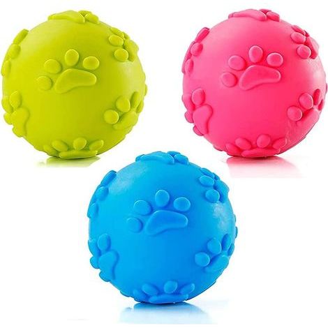 Jouet Chien Balles,Balles Jouets Sonore,Jouet Chien Balle Mâcher,Chiot Molaire Dents Nettoyage Ball,pour Petits et Moyens Chiens (1/5)