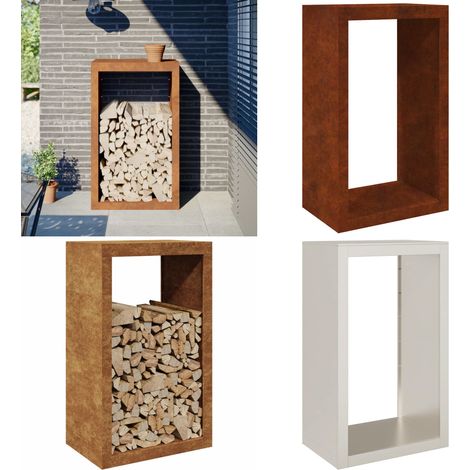 VidaXL Étagère à bois 60x40x100 cm acier résistant aux intempéries (1/5)