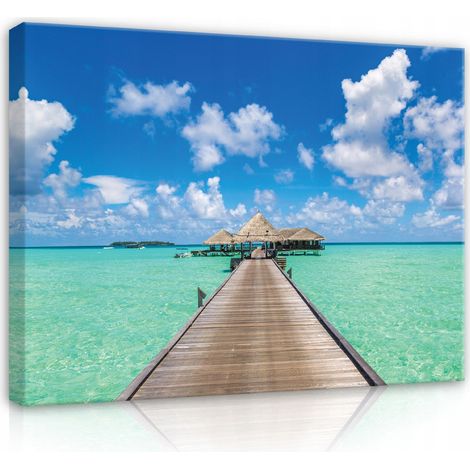tableau plage mer nature mur moderne 120x80 (1/3)