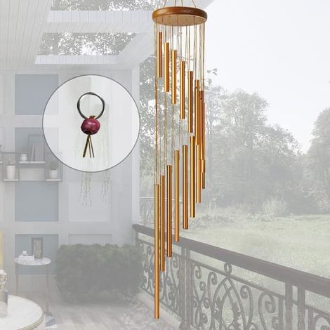 Carillon éolien d'extérieur, 91 cm (36 pouces) avec 18 tubes accordés, cadeau pour maman, grand-mère, épouse, sœur, décoration de jardin pour Noël. (1/5)