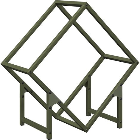 Maison Exclusive - Leñero verde oliva 50x25x50 cm Acero laminado
