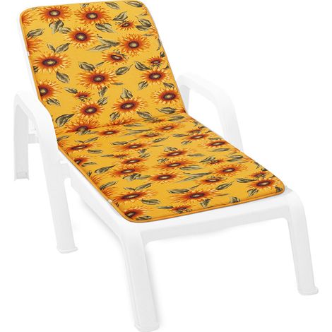 Coussin de Transat Pliant Douce Housse de Place Chaise longue Motif tournesols - Jaune
