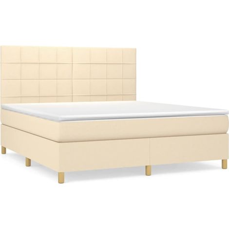 Maison Exclusive - Boxspringbett mit Matratze Creme 180x200 cm St