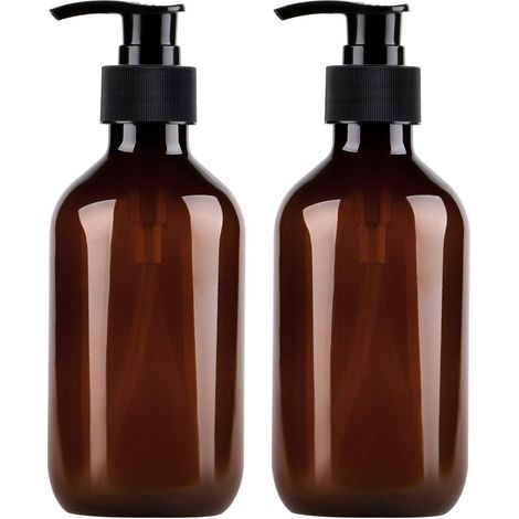 300-ml-Nachfüllflasche aus Kunststoff mit Pumpe, für Seife, Shampoo, Lotion, vielseitig einsetzbar in Bad und Küche, 2er-Pack