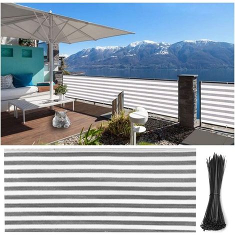 Brise-Vue pour Balcon Couverture De Confidentialité, Extérieur Protection Écran Clôture Couverture, Vent Et UV Protéger Filet D'ombrage pour Patio Plate-Forme La Serre (1/5)
