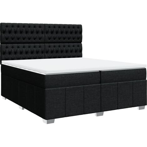 Maison Exclusive - Giroletto a Molle con Materasso Nero 200x200 cm in Tessuto (1/5)