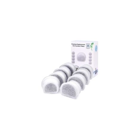 Filtri di ricambio al carbone per fontanelle PetSafe Drinkwell Avalon, Pagoda, da 2 galloni, Sedona e Seascape, confezione da 8