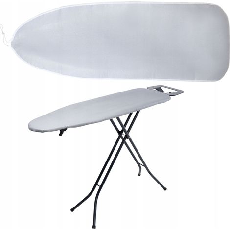 KADAX Bügelbrettbezug mit Kordelzug und Stopper, Grau, 126x45cm