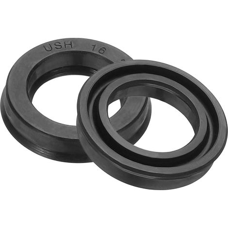 Oil Seal 16 x 24 x 5 mm, 2 Pcs Lip Seals Nitrile Rubber Cover Radial Shaft Washer Gasket for Car Engine Cylinder Drain Plug, Black (1/5)