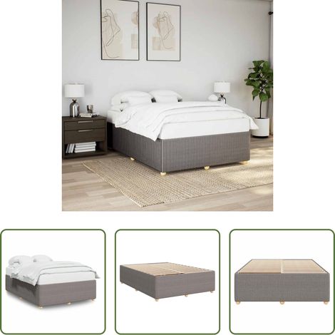 Sommeil - Cadre de lit sans matelas taupe 160x200 cm tissu (1/5)