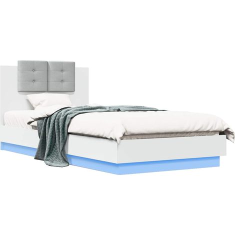 Cadre de lit avec tête de lit Blanc Bois d'ingénierie vidaXL (1/5)
