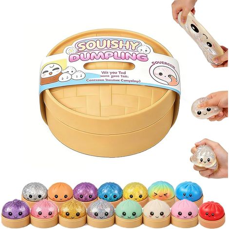 Dumpling Squishy Mystery,2026 Nouveau Glitter Squishy Dumpling,Fun Surprise & Stress Relief for Busy Days,Random Colors (Aléatoire 1pcs) (1/5)
