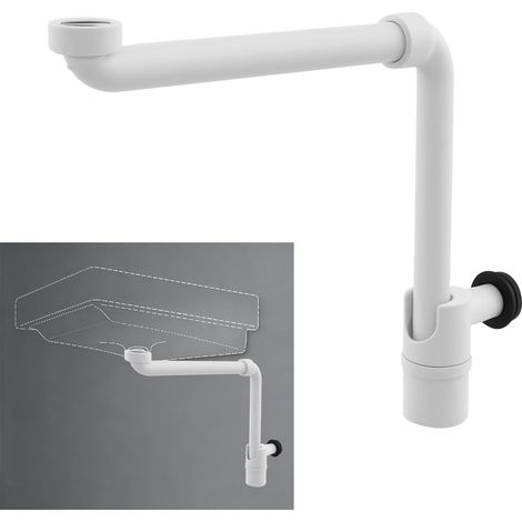 Siphon réglable et pivotant - Tuyau d'évacuation mural pour lavabo - 32 mm (1 1/4") - Kit de siphon rotatif à 360° pour économiser de l'espace (1/5)