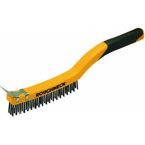 Roughneck 52032 Brosse metallique en acier inoxydable avec soft grip 350 mm (Import Grande Bretagne)