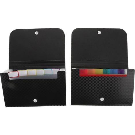 Lot de 2 étiquettes, enveloppes, porte-documents, chemise de classement extensible A6, pochette de classement, accessoire de classement, trieur accordéon-18X12X2.5CM (1/3)