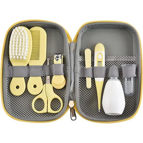 Trousse de Soin Bébé, 8 pièces Professionnel Kit de Soin Bébé Puériculture Baby Naissance Set - Kit de Toilettage pour Bébé Articles Essentiels de Soins pour Nouveau-nés, Nourrissons (1/5)
