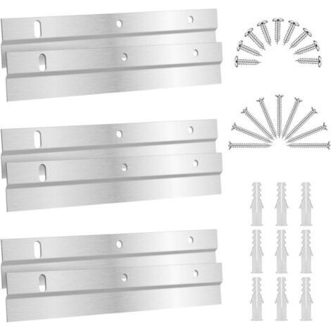6 Pieces Z Wall Mount Clip Wall Bracket Mirror Mount 15cm Picture Mount with Screws Heavy Duty Mirror Mount Interlocking Mirror Hanger for Hanging Heavy Duty Frames (1/5)