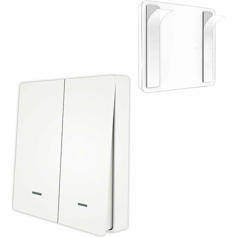 MOES Tuya ZigBee Wireless Scene Switch, Powered by Mechanical Button Batteries, Realize Smart Home Automation Scene, 2 Gang [Tuya Zigbee Hub Required] (1/5)