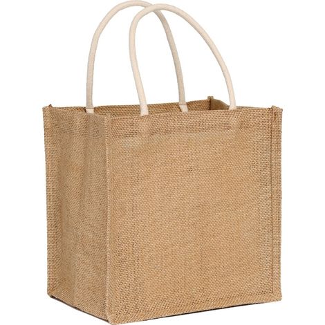 Lot de 2 sacs fourre-tout en toile de jute, sacs de courses réutilisables pour la piscine, la pêche et le shopping. (1/5)
