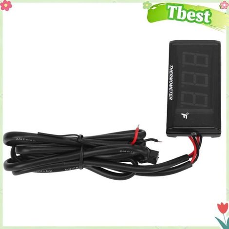 HURRISE Motorcycle de température de l'eau JAUGE (Vert)Jauge De Température De L'eau De Moto Affichage LCD moto carburant Rouge (1/5)
