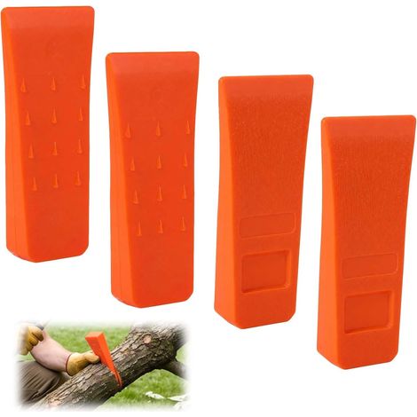 Pack de 4 Coins d’Abattage pour Tronçonneuse 6", Cales avec Pointes pour un Abattage Sûr et Contrôlé des Arbres, Accessoire de Jardinage pour Bûcheron et Travaux Forestiers (1/5)