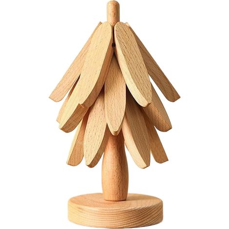 Dessous de verre en bois, forme arbre, isolant thermique (1/5)