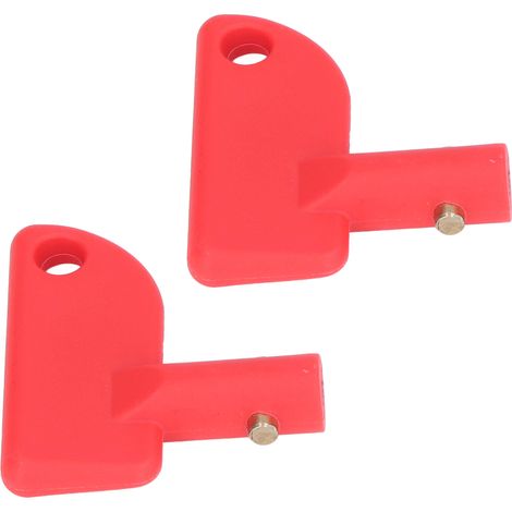 Interrupteur de Déconnexion Batterie 2 Pièces Rouge pour Véhicule Nautique et Terrestre - Isolateur de Secours avec Clé (1/5)