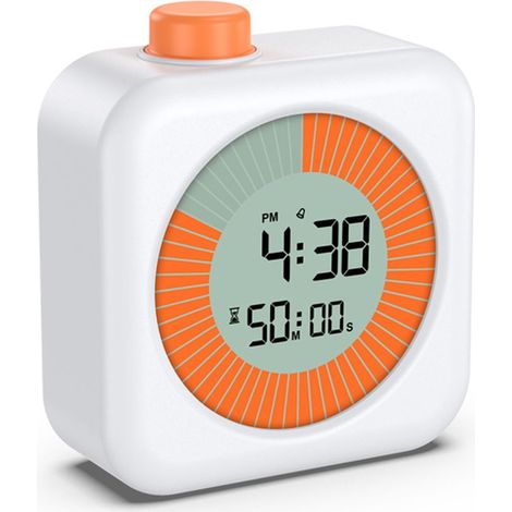 1 piece Kitchen Timer, Digital Visual Timer, Clock with 12/24 hour Alarm, for Learning, Fitness and Cooking