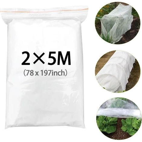 (2 x 5 m) 27 g - Couvertures flottantes de jardinage pour fruits et légumes - Protection contre le gel - Outils de jardinage pour l'hiver (1/4)