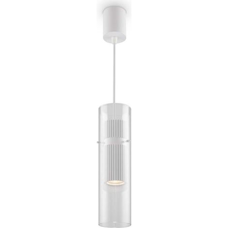 Maytoni Dynamics Plafonnier moderne et fin, blanc, 1 abat-jour en verre GU10 (1/4)