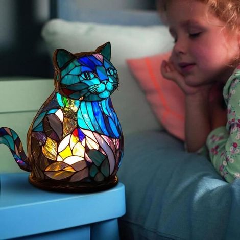 Lampe décorative - Vitrail - Résine de haute qualité - Design contemporain - Pour enfants (1/4)
