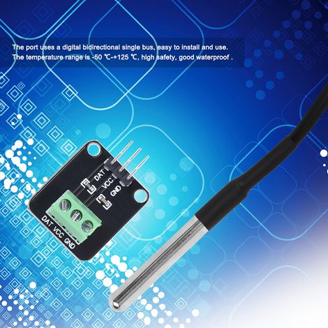 Capteur de température numérique étanche avec module électronique et carte de circuit imprimé pour projets DIY (1/5)