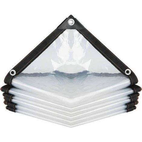 Bâche Transparente Imperméable 200x200 cm avec Œillets, Polyéthylène Résistant aux Déchirures et Intempéries, Protection Légère pour Jardin, Terrasse et Usage Extérieur (1/5)
