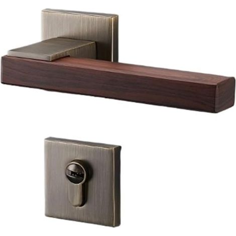 Serrure de porte intérieure pour chambre avec séparateur en bois magnétique (1/3)