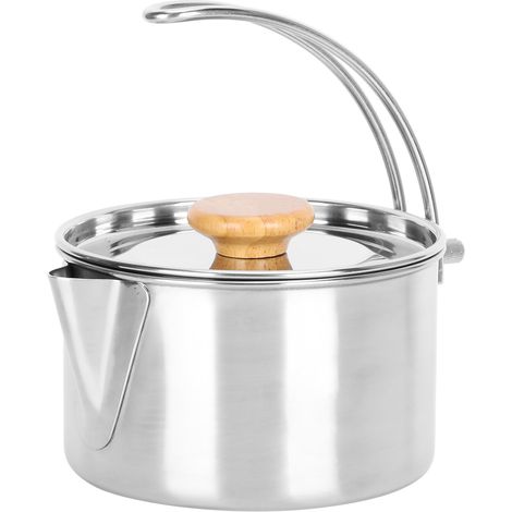 Bouilloire multifonctionnelle en acier inoxydable 304 épais pour barbecue, eau, café, pique-nique pliable, thé (1/5)