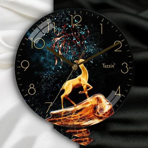 Silent Wall Clock Non coutil,Horloge Murale Moderne Silencieuse à Quartz 30cm Fonctionnant sur Batterie H (1/4)