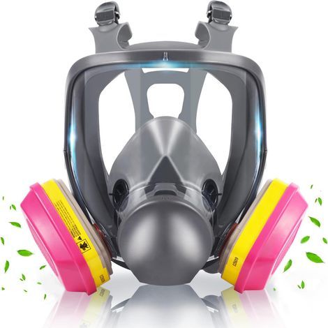 Masque respiratoire complet avec filtres à charbon actif 60923, pour produits chimiques, peinture, soudage, polissage, ponçage, découpe, dépoussiérage et pulvérisation