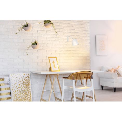 Lámpara de Pared Grosio, Aplique de Metal, Blanco