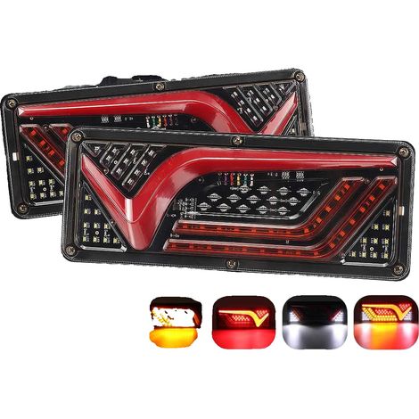 Fanale posteriore a LED, 24V, 67 LED, 32,5 cm x 13 cm x 1,7 cm, Funzioni: Fanale posteriore/Freno/Indicatore di direzione/Retromarcia, Impermeabile (1/5)