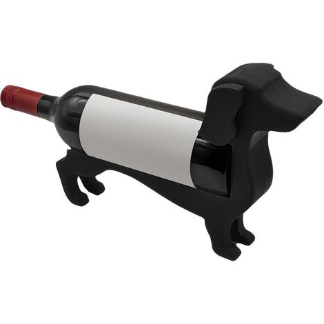 Weinflaschenhalter in Hundeform, Thekenregal aus Kunststoff, Präsentationsständer für Bar, Küche, Schwarz (1/5)